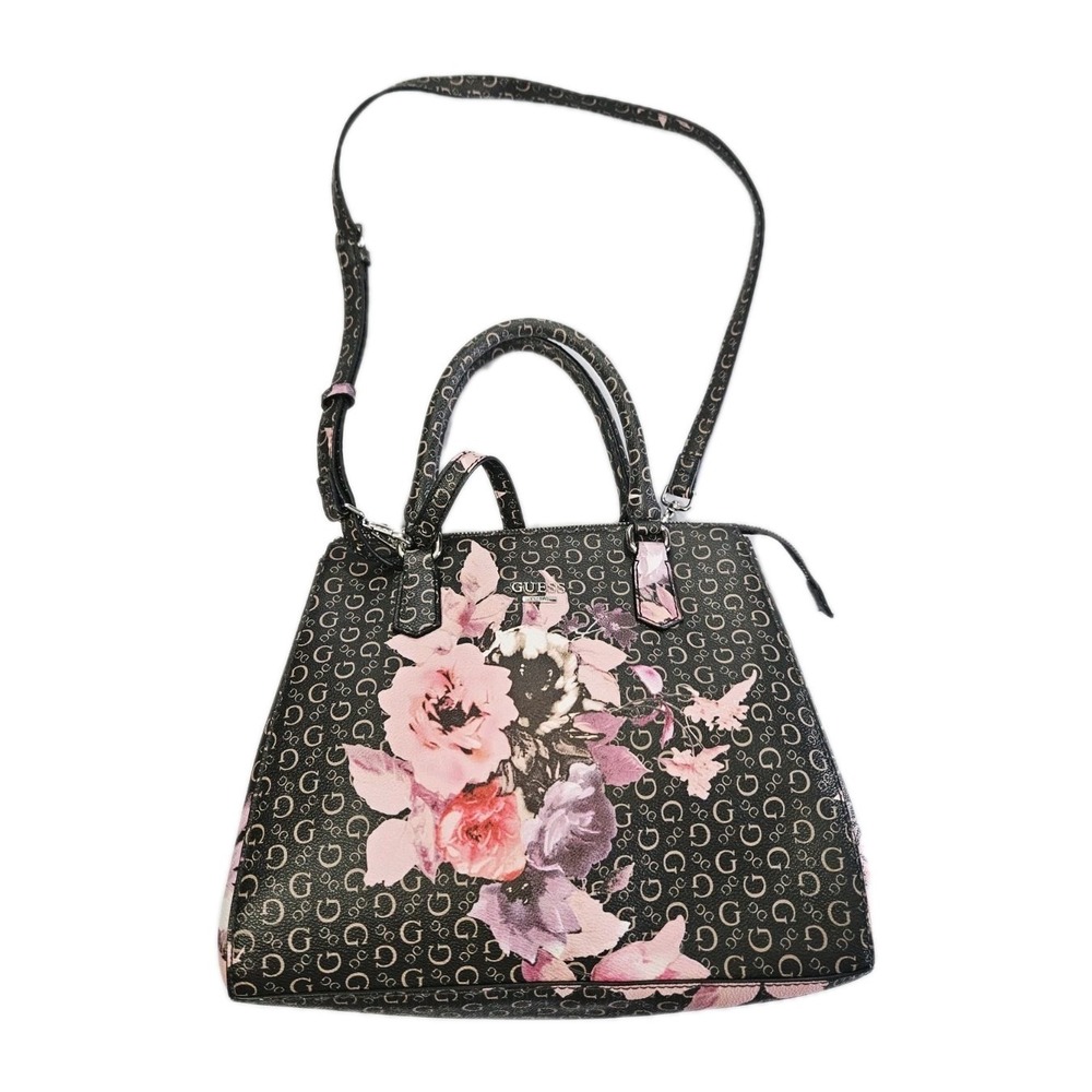 VTG Beautiful Guess Brown Floral Bag Pink &‎ Purple